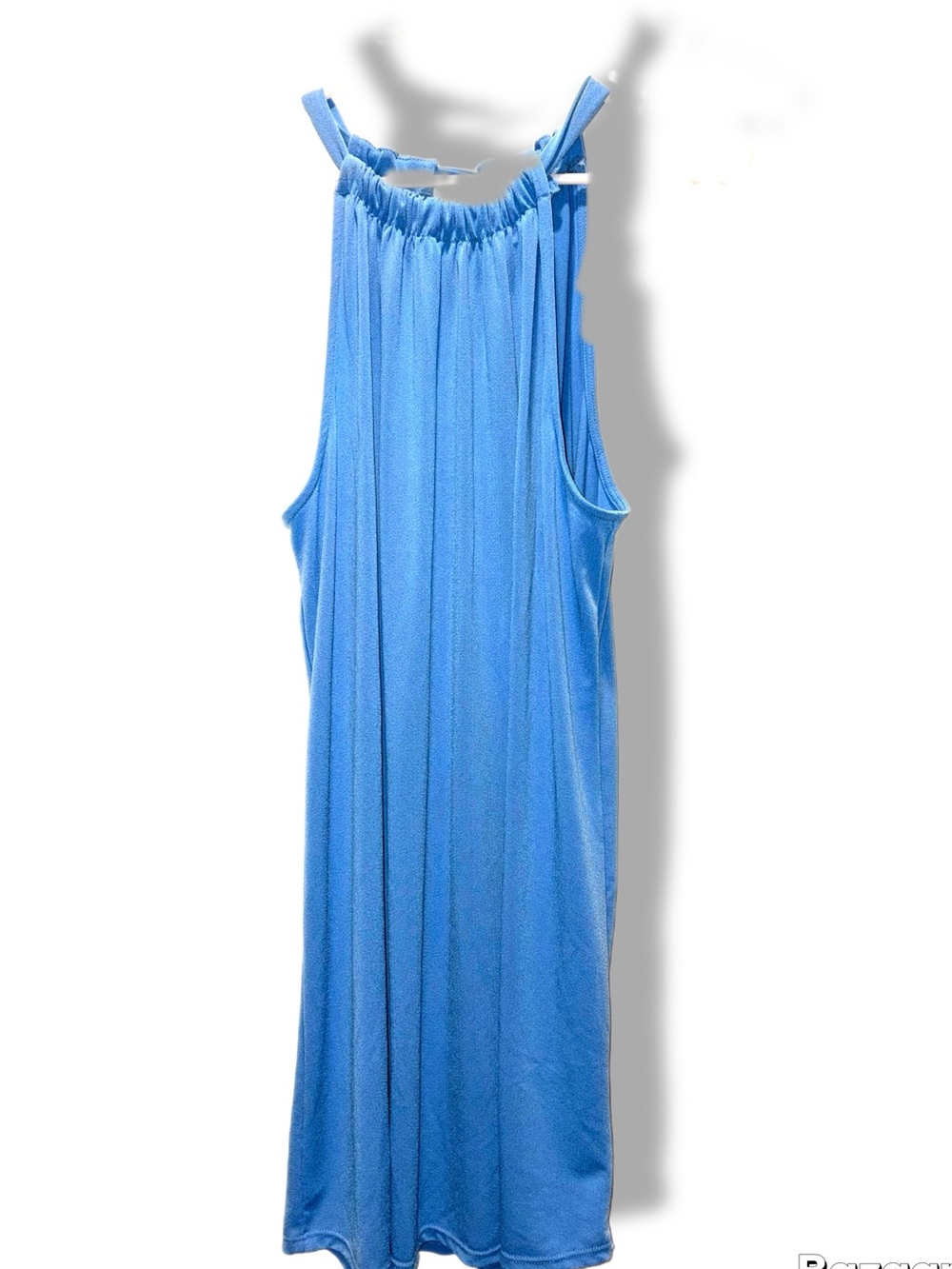 Sleeveless Tie-Back Shift Dress in Dusty Blue